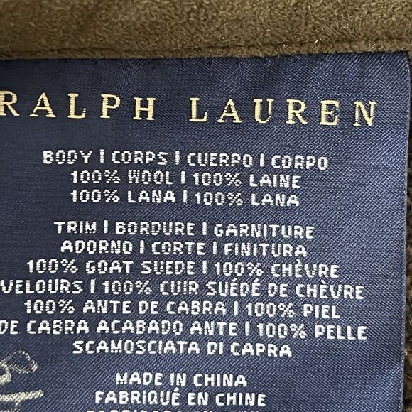 Ralph Lauren Home Barletta Throw Blanket 54x72 100% Wool Goat Suede Piping - Picture 2 of 5